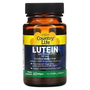 Country Life, Lutein with Zeaxanthin, 20 mg, 60 Softgels - HealthCentralUSA