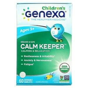 Genexa, Children's Calm Keeper, Calming & Relaxation, Ages 3+, Vanilla Lavender, 60 Chewable Tablets - HealthCentralUSA