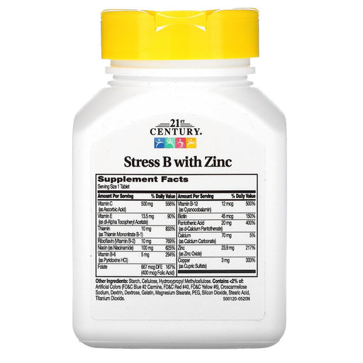 21st Century, Stress B with Zinc, 66 Tablets - HealthCentralUSA