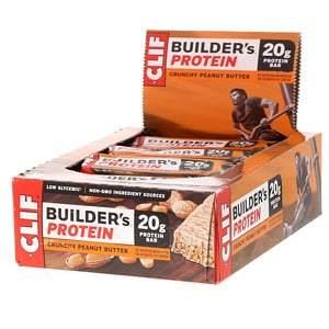 Clif Bar, Builder's Protein Bar, Crunchy Peanut Butter, 12 Bars, 2.4 oz (68 g) Each - HealthCentralUSA