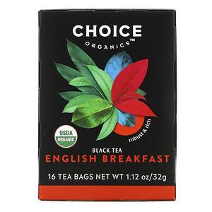 Choice Organic Teas, Black Tea, English Breakfast, 16 Tea Bags, 1.12 oz (32 g) - HealthCentralUSA