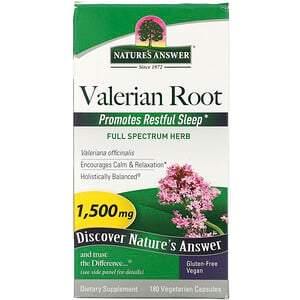 Nature's Answer, Valerian Root, 1,500 mcg, 180 Vegetarian Capsules - HealthCentralUSA