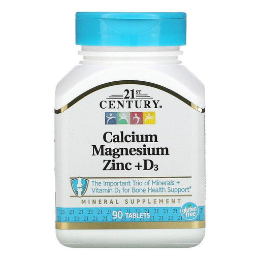 21st Century, Calcium Magnesium Zinc + D3, 90 Tablets - HealthCentralUSA
