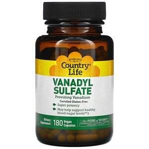 Country Life, Vanadyl Sulfate, 180 Vegan Capsules - HealthCentralUSA