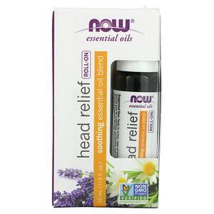Now Foods, Essential Oils, Head Relief Roll-On, 1/3 fl oz (10 ml) - HealthCentralUSA