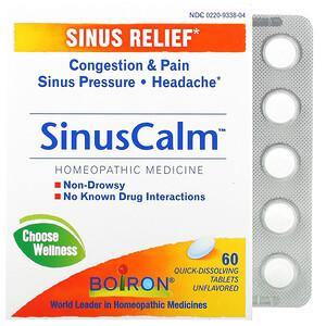 Boiron, SinusCalm, Sinus Relief, Unflavored, 60 Quick-Dissolving Tablets - HealthCentralUSA