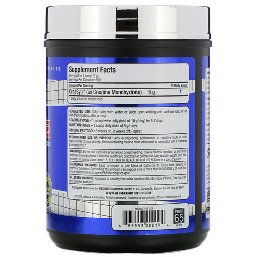 ALLMAX Nutrition, Creatine Powder, 100% Pure Micronized Creatine Monohydrate, Pharmaceutical Grade Creatine, 35.27 oz (1000 g) - HealthCentralUSA