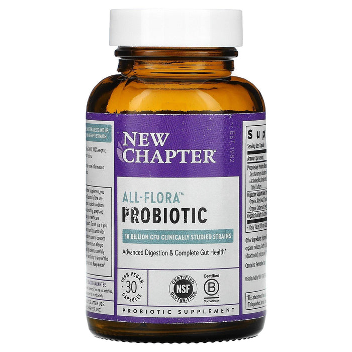 New Chapter, All-Flora Probiotic , 30 Vegan Capsules - HealthCentralUSA