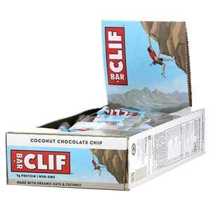 Clif Bar, Energy Bar, Coconut Chocolate Chip, 12 Bars, 2.40 oz (68 g) Each - HealthCentralUSA