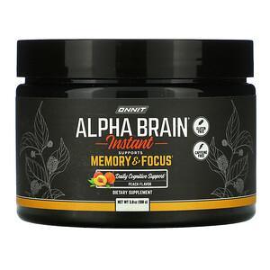 Onnit, Alpha Brain Instant, Memory & Focus, Peach , 3.8 oz (108 g) - HealthCentralUSA