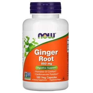 Now Foods, Ginger Root, 550 mg, 100 Veg Capsules - HealthCentralUSA