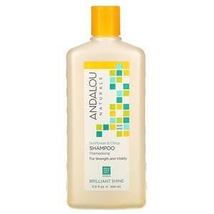 Andalou Naturals, Shampoo, Brilliant Shine, For Strength and Vitality, Sunflower & Citrus, 11.5 fl oz (340 ml) - HealthCentralUSA