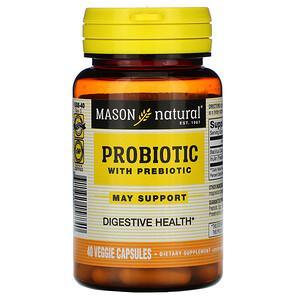 Mason Natural, Probiotic with Prebiotic, 40 Veggie Capsules - HealthCentralUSA