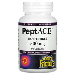 Natural Factors, PeptACE, Fish Peptides, 500 mg, 90 Capsules - HealthCentralUSA