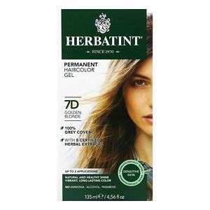Herbatint, Permanent Haircolor Gel, 7D Golden Blonde, 4.56 fl oz (135 ml) - HealthCentralUSA