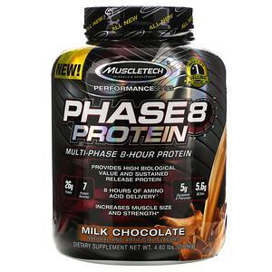 Muscletech, Performance Series, Phase8, Multi-Phase 8-Hour Protein, Milk Chocolate, 4.60 lbs (2.09 kg) - HealthCentralUSA