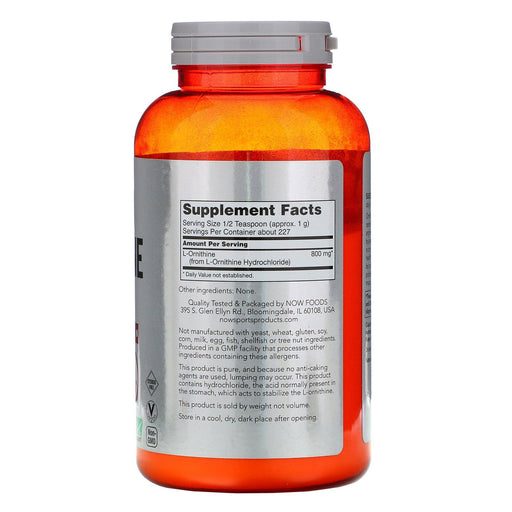 Now Foods, L-Ornithine Powder, 8 oz (227 g) - HealthCentralUSA