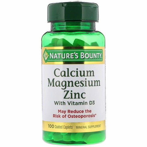 Nature's Bounty, Calcium Magnesium Zinc with Vitamin D3, 100 Coated Caplets - HealthCentralUSA