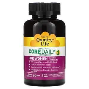 Country Life, Core Daily-1 Multivitamin for Women, 60 Tablets - HealthCentralUSA