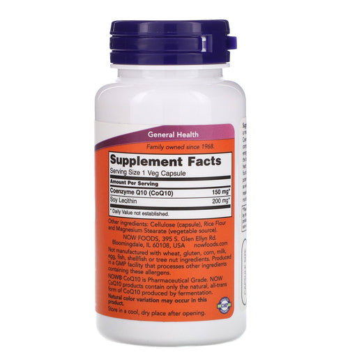 Now Foods, CoQ10, 150 mg, 100 Veg Capsules - HealthCentralUSA
