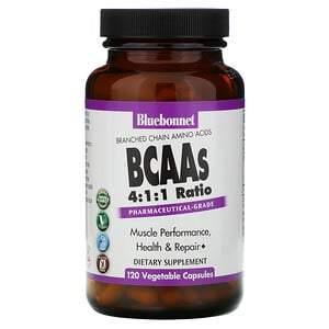 Bluebonnet Nutrition, BCAAs 4:1:1 Ratio, 120 Vegetable Capsules - HealthCentralUSA