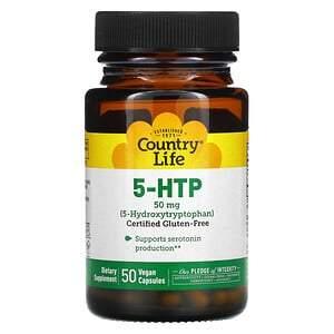 Country Life, 5-HTP, 50 mg, 50 Vegan Capsules - HealthCentralUSA