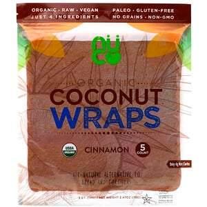 NUCO, Organic Coconut Wraps, Cinnamon, 5 Wraps (14 g) Each - HealthCentralUSA