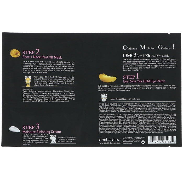 Double Dare, Peel Off Beauty Mask, 3 in 1 Kit - HealthCentralUSA