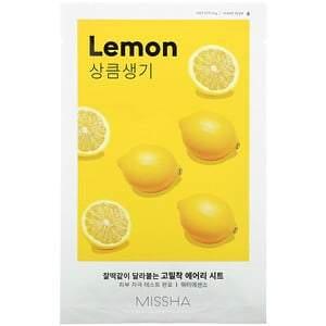 Missha, Airy Fit Beauty Sheet Mask, Lemon, 1 Sheet, 19 g - HealthCentralUSA
