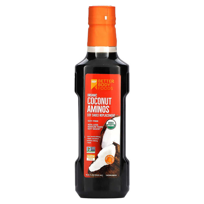 BetterBody Foods, Organic Coconut Aminos, Soy Sauce Replacement, 16.9 fl oz (500 ml)