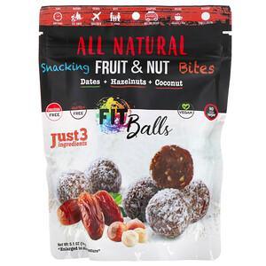 Nature's Wild Organic, All Natural, Snacking Fruit & Nut Bites, Fit Balls, Dates + Hazelnuts + Coconut, 5.1 oz (144 g) - HealthCentralUSA