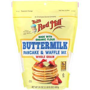 Bob's Red Mill, Buttermilk Pancake & Waffle Mix, Whole Grain, 24 oz (680 g) - HealthCentralUSA
