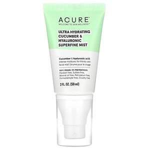 Acure, Ultra Hydrating, Cucumber & Hyaluronic Superfine Mist, 2 fl oz (59 ml) - HealthCentralUSA