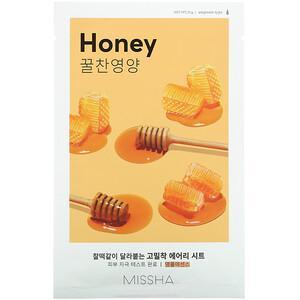 Missha, Airy Fit Beauty Sheet Mask, Honey, 1 Sheet, 19 g - HealthCentralUSA
