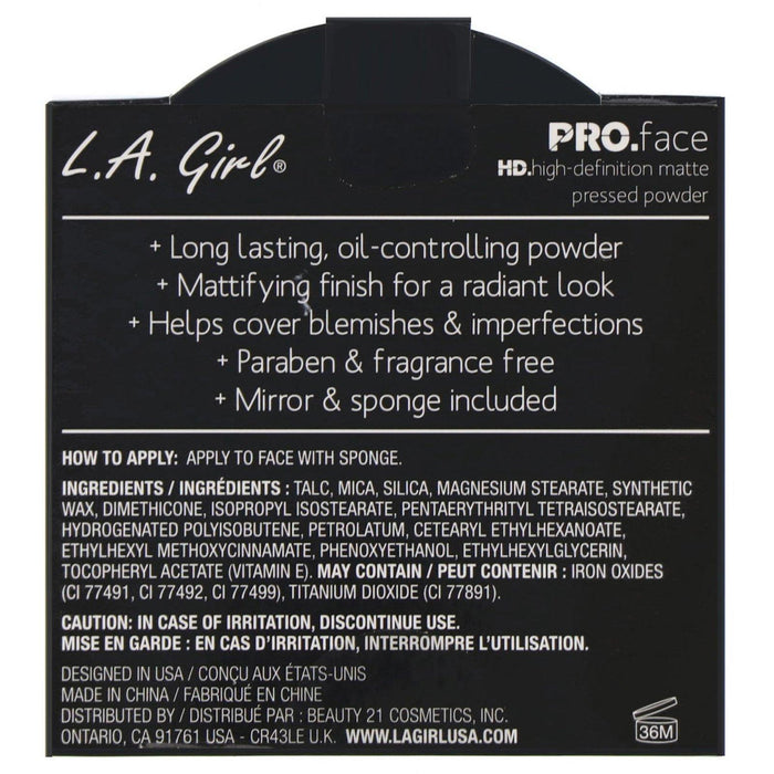 L.A. Girl, Pro Face HD Matte Pressed Powder, Creamy Natural, 0.25 oz (7 g) - HealthCentralUSA