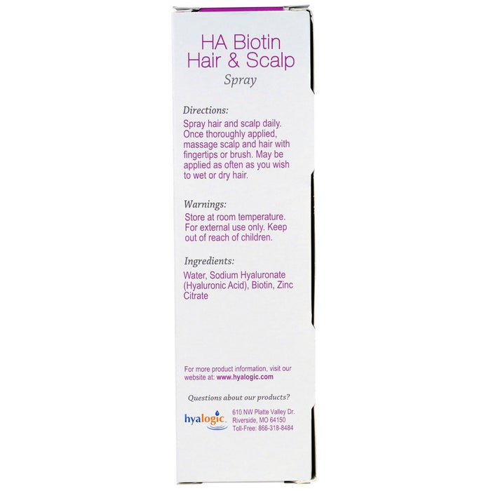 Hyalogic, HA Biotin Hair & Scalp Spray, 4 fl oz (118 ml) - HealthCentralUSA