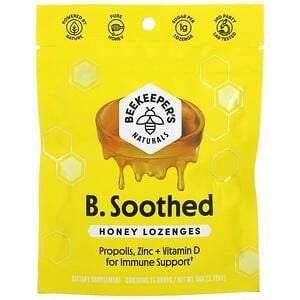Beekeeper's Naturals, B. Soothed, Honey Lozenges, 14 Drops, 1.76 oz (50 g) - HealthCentralUSA