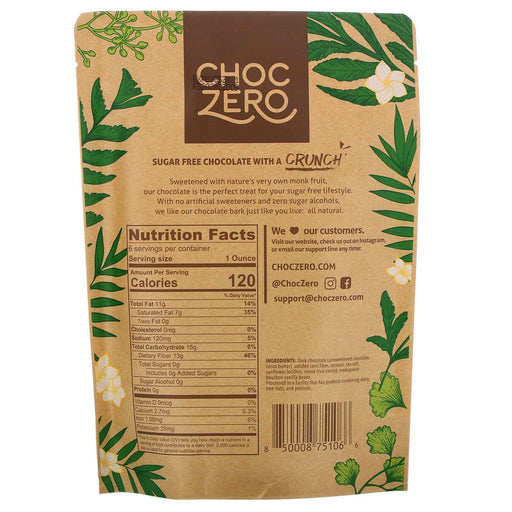 ChocZero, Dark Chocolate With Sea Salt, Coconut, Sugar Free, 6 Bars, 1 oz Each - HealthCentralUSA