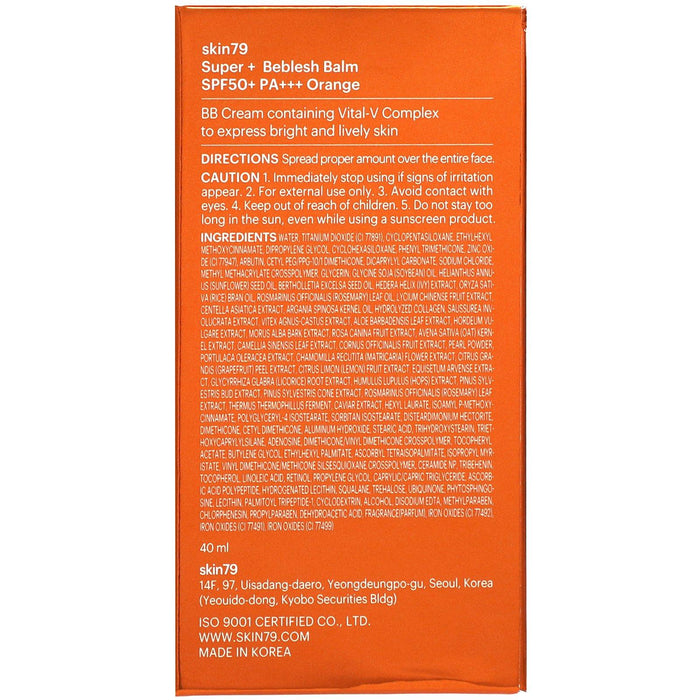 Skin79, Super+ Beblesh Balm, Original B.B, SPF 50+, PA+++, Orange, 40 ml - HealthCentralUSA