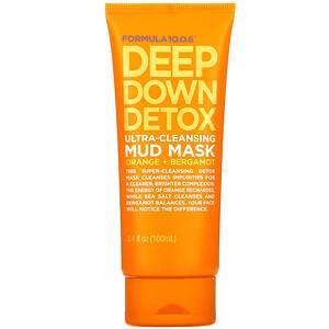 Formula 10.0.6, Deep Down Detox, Ultra-Cleansing Mud Beauty Mask, Orange + Bergamot, 3.4 fl oz (100 ml) - HealthCentralUSA