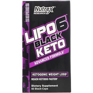 Nutrex Research, LIPO-6 Black Keto, Advanced Formula, 60 Black-Caps - HealthCentralUSA