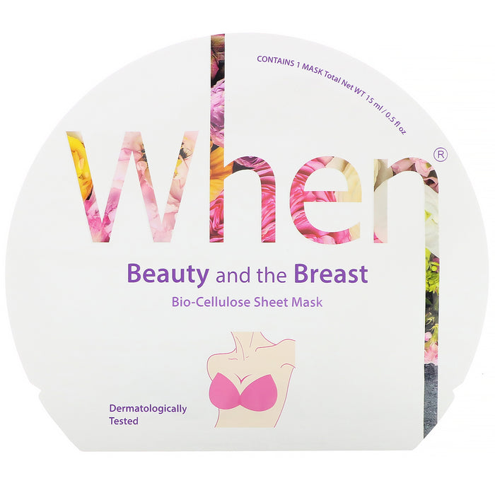 When Beauty, Beauty and the Breast, Bio-Cellulose Sheet Mask, 2 Sheets, 0.5 fl oz (15 ml) Each - HealthCentralUSA
