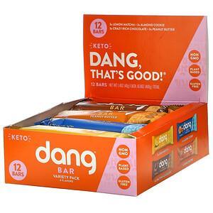 Dang, Keto Bar Variety Pack, 12 Bars, 1.4 oz (40 g) Each - HealthCentralUSA