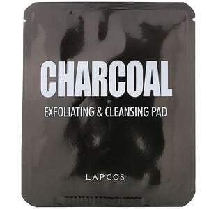 Lapcos, Charcoal, Exfoliating & Cleansing Pad, 5 Pads, 0.24 fl oz ( 7 g) Each - HealthCentralUSA