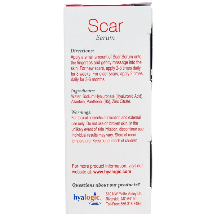 Hyalogic, Scar Serum with Hyaluronic Acid & Allantoin & B5 , 5 fl oz (15 ml) - HealthCentralUSA