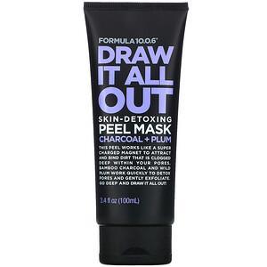 Formula 10.0.6, Draw It All Out, Skin-Detoxing Peel Beauty Mask, Charcoal + Plum, 3.4 fl oz (100 ml) - HealthCentralUSA