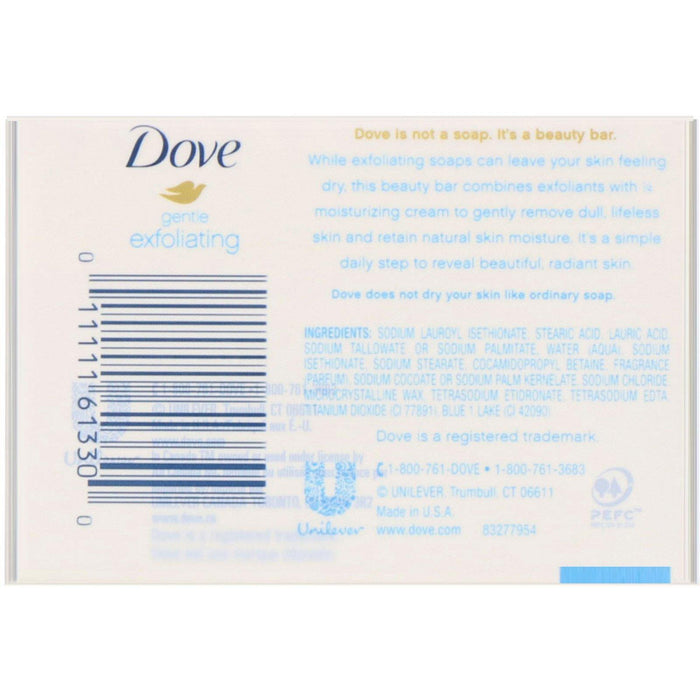 Dove, Gentle Exfoliating Beauty Bar, 4 Bars, 4 oz (113 g) Each - HealthCentralUSA
