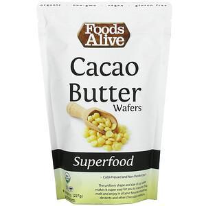 Foods Alive, Superfood, Cacao Butter Wafers, 8 oz (227 g) - HealthCentralUSA