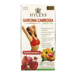 Hyleys Tea, Garcinia Cambogia Green Tea, Pomegranate, 25 Tea Bags, 1.32 oz (37.5 g) - HealthCentralUSA