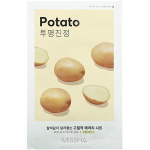 Missha, Airy Fit Beauty Sheet Mask, Potato, 1 Sheet, 19 g - HealthCentralUSA